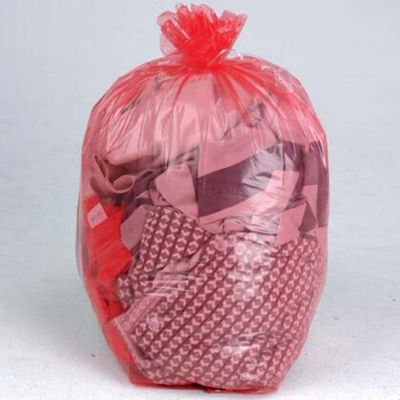 Túi giặt hòa tan trong nước bằng nhựa dùng một lần màu đỏ cho y tế / bệnh viện